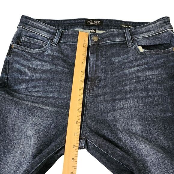 Judy Blue Jeans Womens 32 Blue Skinny Fit High-Rise Dark Wash Stretch Denim - Picture 11 of 12